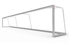 Schuin aanzicht van het aluminium voetbaldoel 900x130cm. Demontabel ontwerp voor eenvoudig opbergen en transporteren.