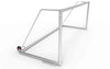 Zijaanzicht van het verplaatsbare aluminium voetbaldoel 500x200cm. Ideaal voor kinderen en training, met stevige constructie en wielen.