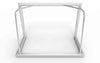 Achteraanzicht van het aluminium mini voetbaldoel 150x100cm. Compact en duurzaam ontwerp voor intensief gebruik.