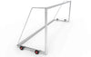 Aluminium voetbaldoel 732x244cm met geïntegreerde transportwielen. Eenvoudig te verplaatsen en geschikt voor intensief gebruik op het veld.