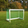 Calzio Favorit 120 voetbaldoel van aluminium, 120x80cm, met groen net. Lichtgewicht, sterk en weerbestendig, ideaal voor tuin of trainingsveld.