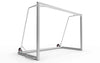 Aluminium voetbaldoel voor kinderen en training van 300x200cm met stevig frame en twee wielen aan de achterkant. Ideaal voor tuin en trainingssessies.