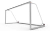 Aluminium voetbaldoel 500x200cm met stevig frame en wielen. Perfect voor trainingen en gebruik in de tuin, eenvoudig te verplaatsen.