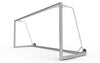 Stevig aluminium voetbaldoel van 500x200cm voor kinderen en training. Weerbestendig en verplaatsbaar dankzij de geïntegreerde wielen.