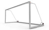 Stevig aluminium voetbaldoel van 500x200cm voor kinderen en training. Weerbestendig en eenvoudig te verplaatsen dankzij geïntegreerde wielen aan de achterkant.