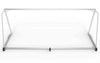 Achteraanzicht van het aluminium voetbaldoel 732x244cm met drie wielen. Eenvoudig te verplaatsen en geschikt voor diverse ondergronden.