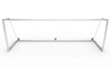 Vooraanzicht van het aluminium voetbaldoel 732x244cm. Stevig en weerbestendig, perfect voor professioneel en recreatief gebruik.