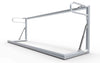 Zijaanzicht van het aluminium voetbaldoeltje met verstevigde constructie. Ideaal voor trainingen en recreatief gebruik.