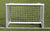 Vooraanzicht van het aluminium mini voetbaldoel 120x80cm. Sterk frame met stevig net, geschikt voor intensief gebruik.