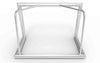 Zijaanzicht van het aluminium mini voetbaldoel zonder net. Sterke constructie voor stabiliteit en duurzaamheid.
