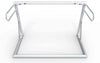 Bovenaanzicht van het volledig uitgeklapte aluminium voetbaldoeltje (200x120cm). Ideaal voor trainingen en recreatief gebruik.