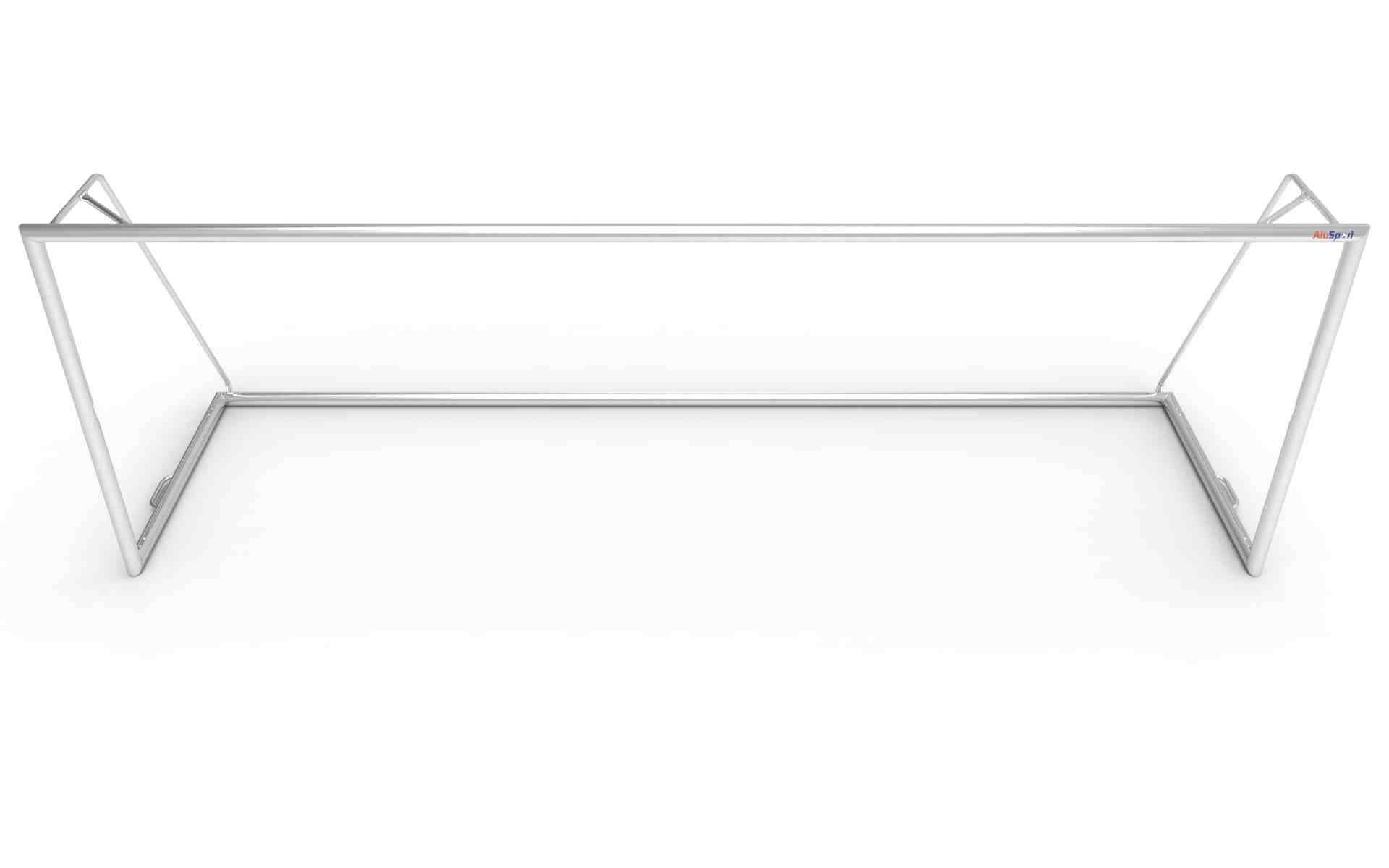 Bovenaanzicht van het aluminium voetbaldoel 732x244cm. Robuust en weerbestendig, perfect voor voetbalclubs en sportverenigingen.